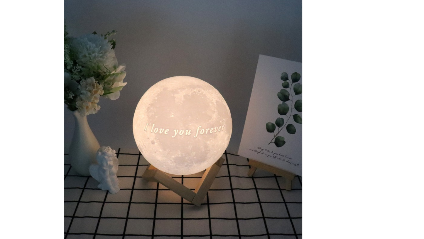 Personalized 3D Photo Printed Lunar Night Moon Lamp