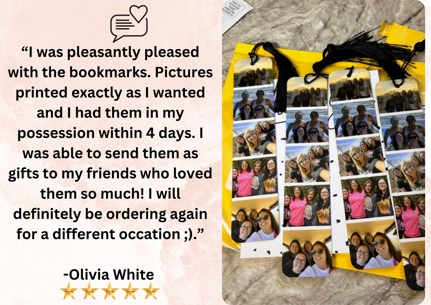 Personalized Custom Photo Bookmark for Book Lovers