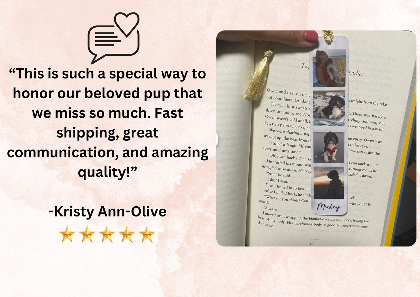 Personalized Custom Photo Bookmark for Book Lovers