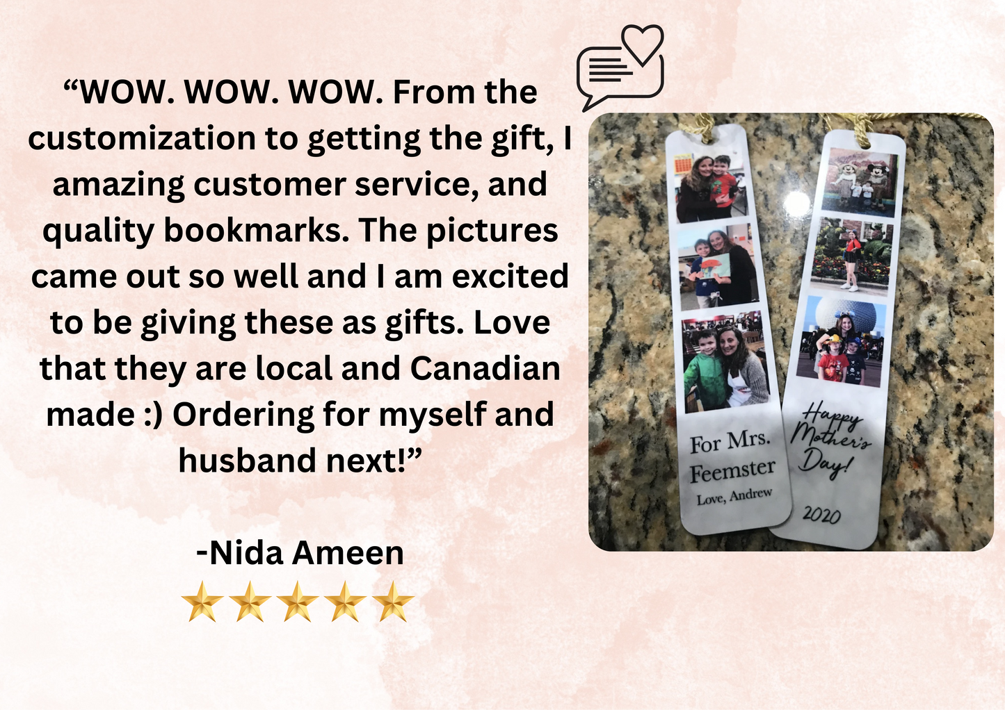 Personalized Custom Photo Bookmark for Book Lovers