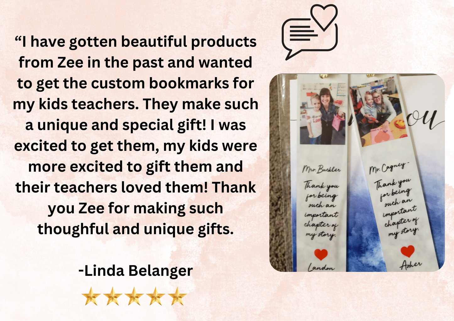 Personalized Custom Photo Bookmark for Book Lovers