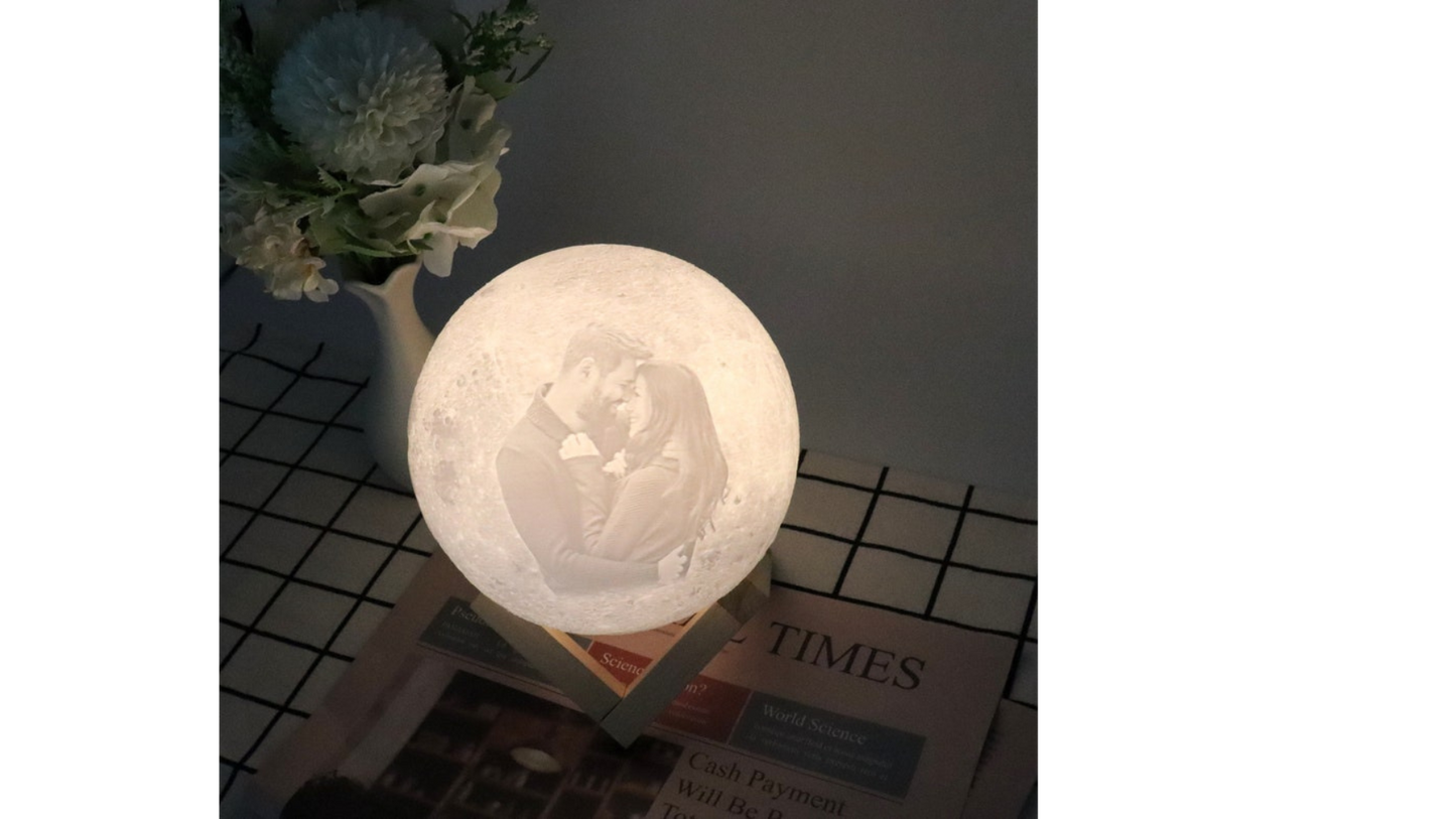 Personalized 3D Photo Printed Lunar Night Moon Lamp