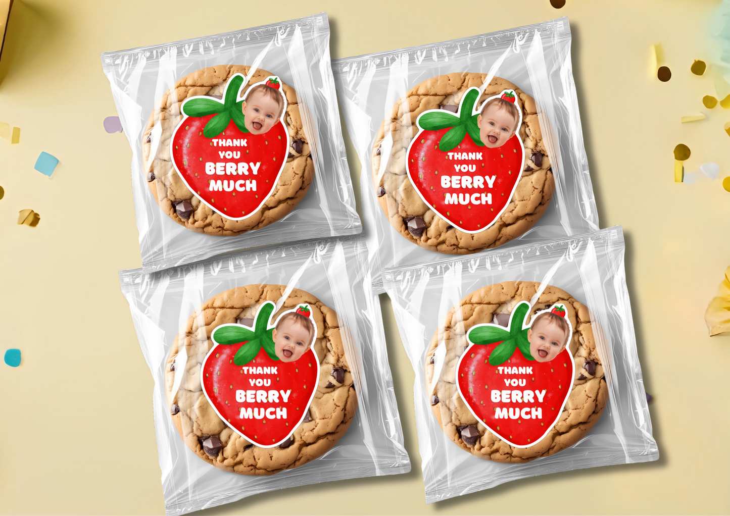 Personalized "Thank You Berry Much" Birthday Sticker