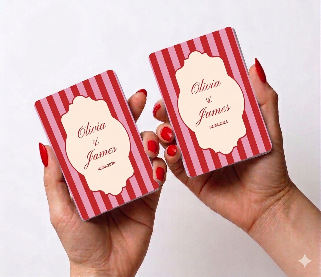 Custom Wedding Playing Cards - Personalized Bulk Favors (Sets of 5+)