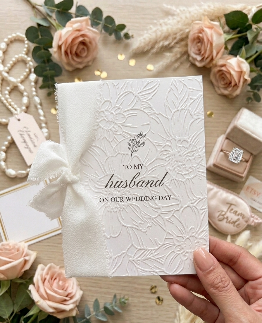 Embossed Handmade Floral Bridesmaid Proposal Card | Maid of Honor, Matron, Bridesmaid, Flower Girl
